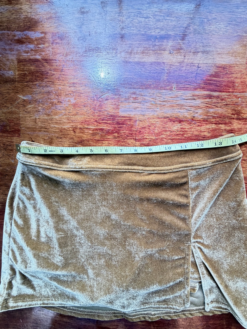 Urban Outfitters Velvet Skort with Side Slit Size M Gold NEW Indie Sleaze Y2K - Picture 8 of 9